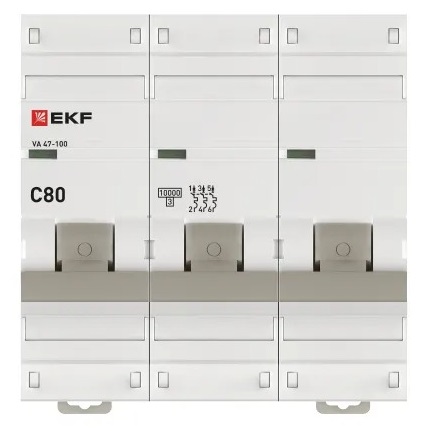 Автоматический выключатель ВА 47-100 C 80/3 10кА Proxima EKF