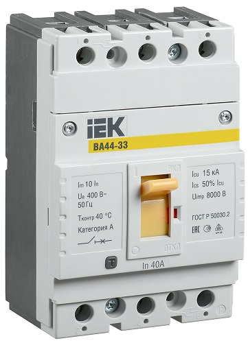Автоматический выключатель ВА44-33 50А/3 15кА IEK
