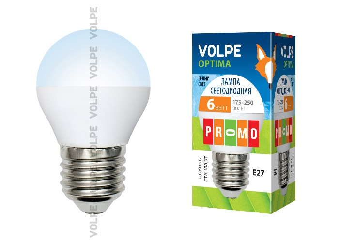Лампа светодиодная LED-G45-6W/NW/E27/FR/O