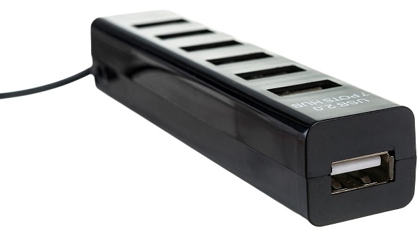 Разветвитель USB на 7 портов черный REXANT, 18-4107
