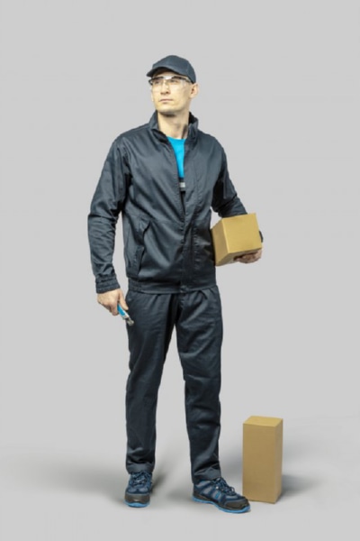 Полукомбинезон рабочий мужской, темно-синий XL (54) HOEGERT