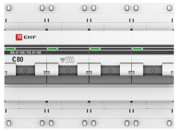 Автоматический выключатель ВА 47-100 С80/4 10кА Proxima EKF
