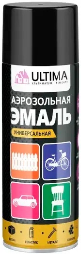 Эмаль аэрозольная, универс., ЧЕРНЫЙ ГРУНТ, 520мл ULTIMA