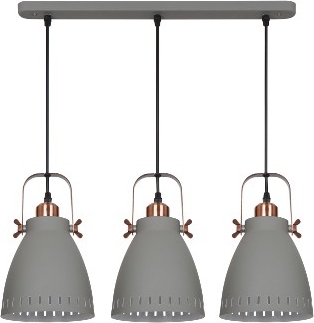 Camelion PL-428S-3  С73  серый + медь (Светильник подвесной New York,  3х E27, 60Вт, 230В, металл)