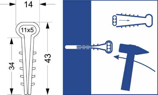 Дюбель-хомут USMP-2 (100шт.) Elektroplast