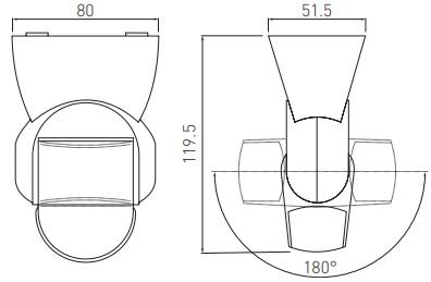 Датчик движения (микроволновый) CM-9, max 1200W, AC220-240V, угол обнаружения 360°, зона действия  5