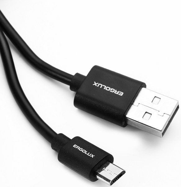 Дата-кабель ERGOLUX ELX-CDC01P-C02 ПРОМО (USB Micro USB, 2А, 1м, Черный, Пакет )