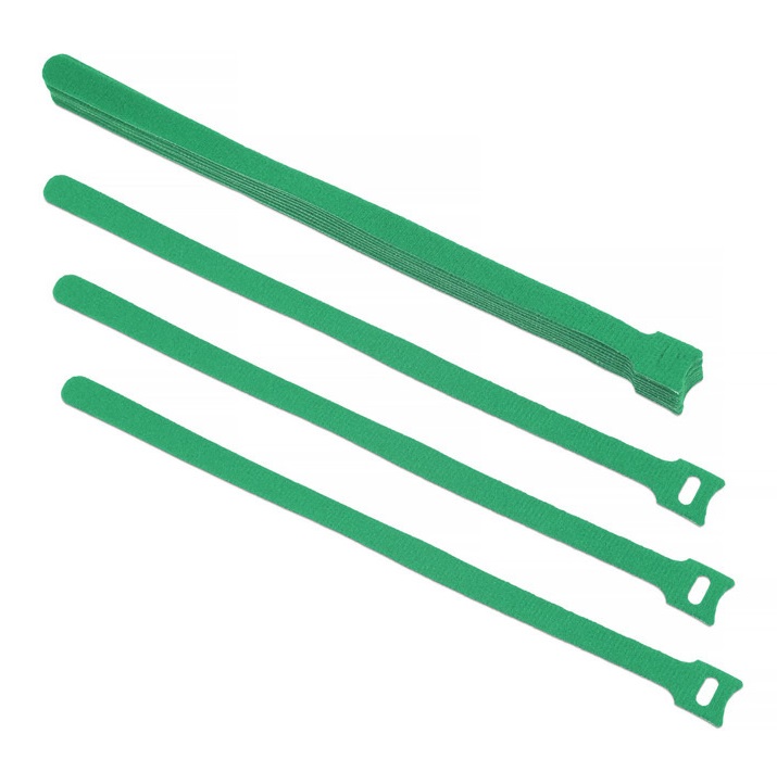 Хомут-липучка с мягкой застежкой 210*14мм, зеленый (уп. 10шт) RIPO