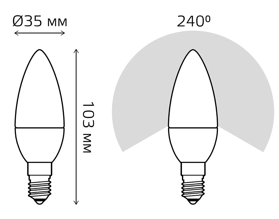 Лампа LED C35 E14 3000К 12Вт 880Лм Elementary Gauss