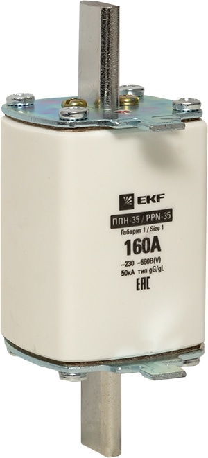 Вставка плавкая ППН-35 250/160А 660В габарит 1 EKF