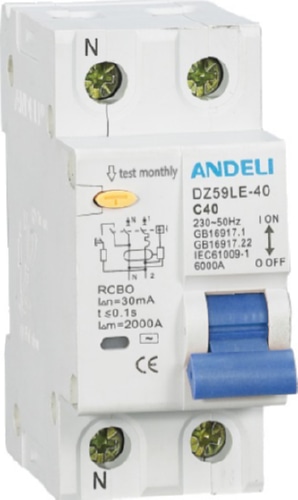 АВДТ DZ59LE-40/63 1P+N 16A 30mA х-ка С 4.5kA Andeli