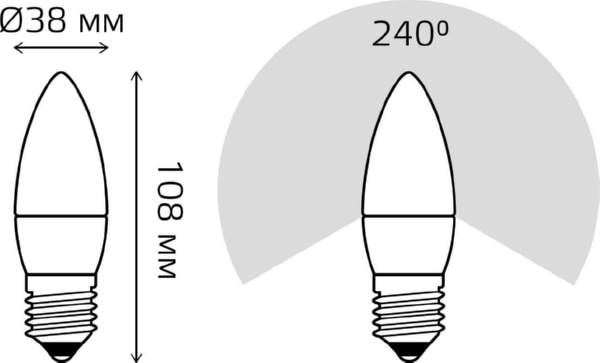 Лампа GAUSS LED Свеча 9,5W 220V E27 3000К 890Lm