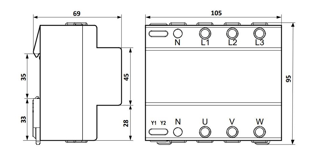 Устройство защиты многофункц. УЗМ-3-63К AC230В/AC400В (3Ф,63А,14,5кВт)