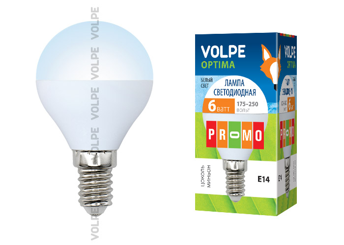 Лампа светодиодная LED-G45-6W/NW/E14/FR/O