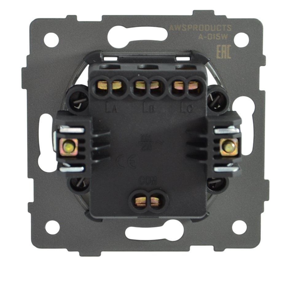 Выключатель 3-кл. белый A-015W "Aura" AWSproducts