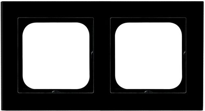 Рамка R-2RG/32 1113 чёрная двойная (стекло)