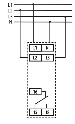 Реле контроля наличия и чередования фаз HRN-55N (380В, 8А)