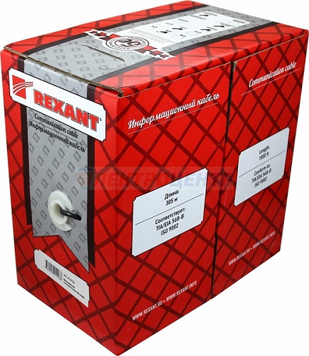Кабель REXANT SFTP 4PR 24AWG CAT5e 305м (медь)