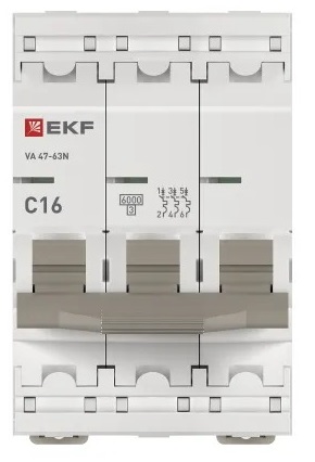 Автоматический выключатель ВА 47-63N C16/3 6кА Proxima EKF