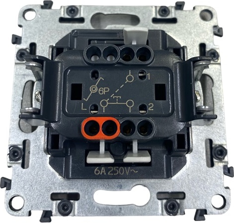 Механизм INMATIC Выключатель кнопочный 6А 250В (752011) Безвинтовые зажимы LEGRAND