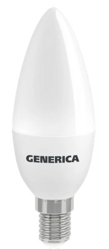 Лампа LED C35 свеча  8Вт 230В 4000К E14 800Lm GENERICA