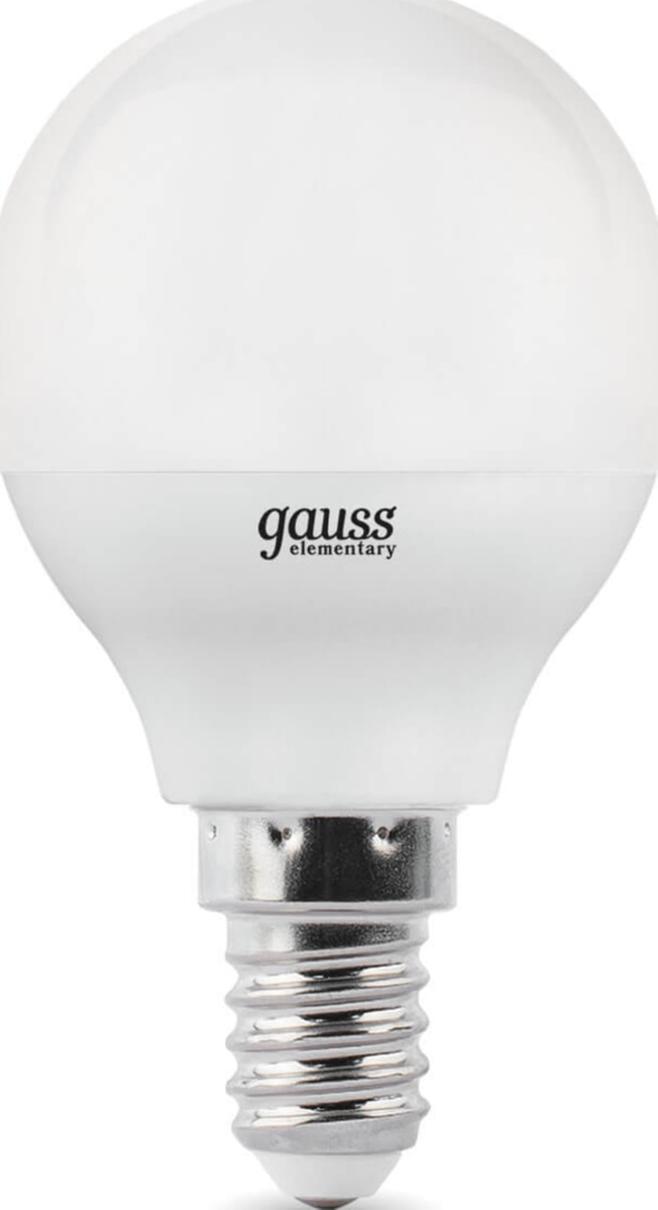 Лампа LED G45 E14 4100К 6Вт 450Лм Elementary Gauss