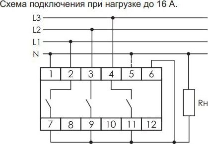 Переключатель фаз автоматический PF-451 (3ф, 16А, регулир пороги перекл. низ 150-210В) F&F