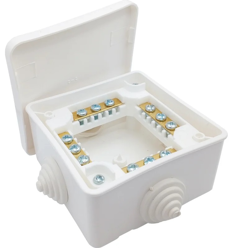 Коробка распред. о/п 80х80х42 с клем.колод. IP44 BYElectrica (36)