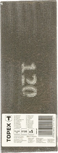 Полотно наждачное, 110 x 280 мм, K120, 5 шт.TOPEX