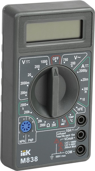 Мультиметр цифровой  Universal M838 (без элемента питания) (ИЭК)