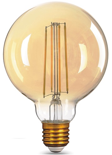 Лампа LED G95 E27 2400К 8Вт 740Лм Amber Filament Gauss