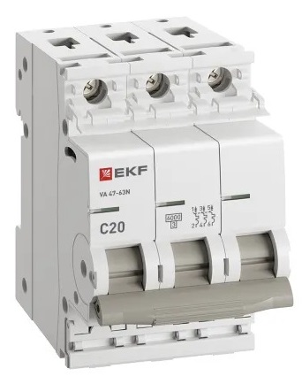 Автоматический выключатель ВА 47-63N C20/3 6кА Proxima EKF