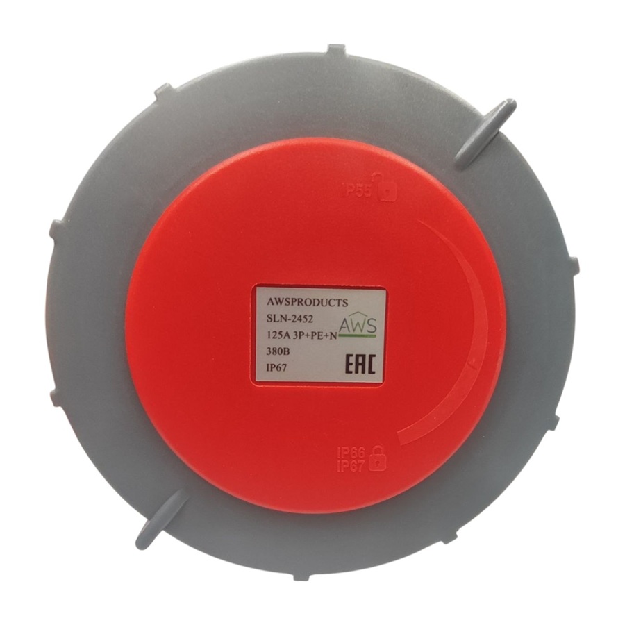 Розетка переносная 125A 5п (3P+PE+N) SLN-2452 IP67, 380В, AWSPRODUCTS