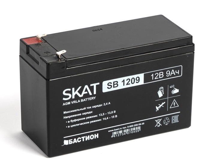 Аккумуляторная батарея SKAT SB 1209 (12В 9Ач) Iзар. 2,7 А