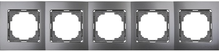 Рамка 5-местн., TOURAN metallic, антрацит