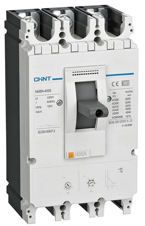 Выключатель автоматический 3п 400А 50кА NM8N-400S TM с рег. термомагнит. расцеп. CHINT 268950