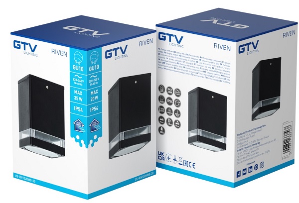 Светильник потолочный RIVEN, алюминий, 102x120, IP54, max 35W, квадратный, графит GTV