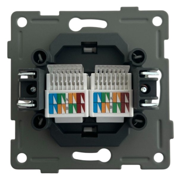 Розетка RJ45 (cat 5e) 2-я белая U1A-016-2 SoftTouch AWSPRODUCTS