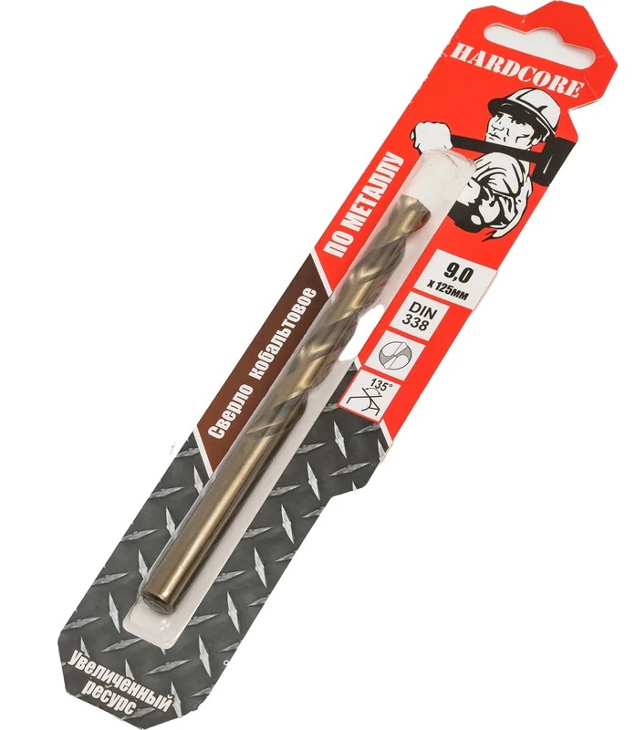 Сверло по металлу 9,0 мм Co5% Hardcore