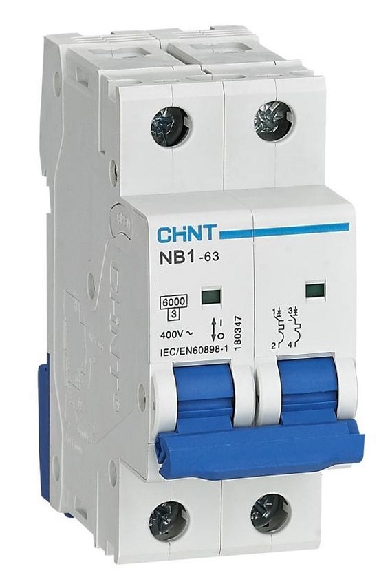 Автоматический выключатель NB1-63 C4/2 6кА CHINT