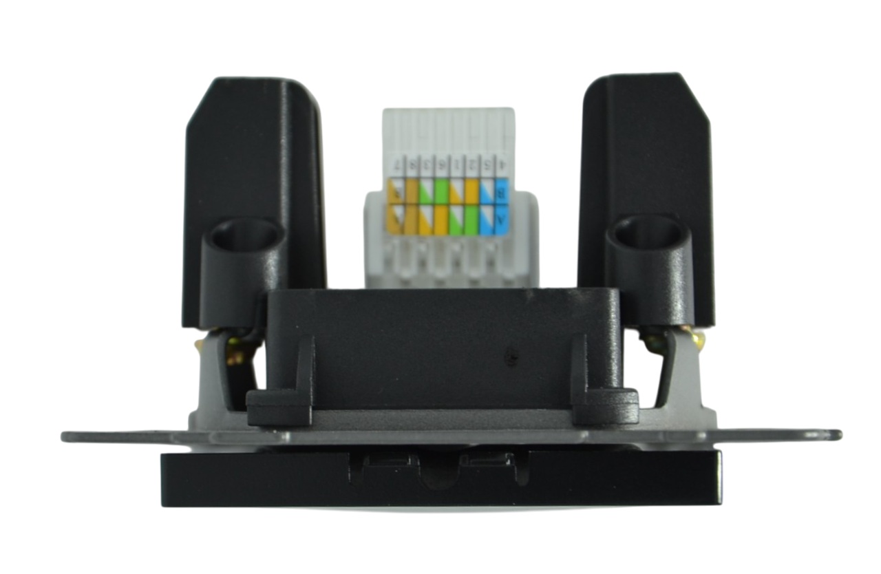 Розетка RJ45 (cat 5e) 1-я чёрная A-031B AWSPRODUCTS