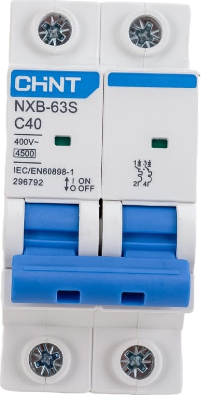 Выключатель автоматический модульный 2п C 40А 4.5кА NXB-63S (R) CHINT 296792