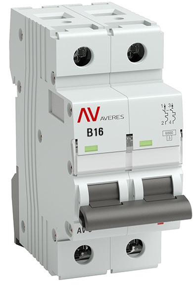 Автоматический выключатель AV-6 B16/2 6кА  AVERES EKF