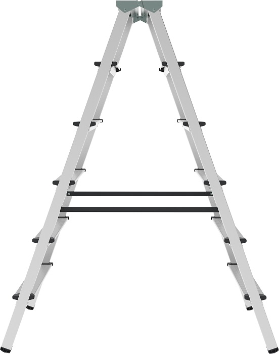 Стремянка алюминиевая двухсторонняя Новая Высота NV 1120, 2х6 ступеней 80 мм