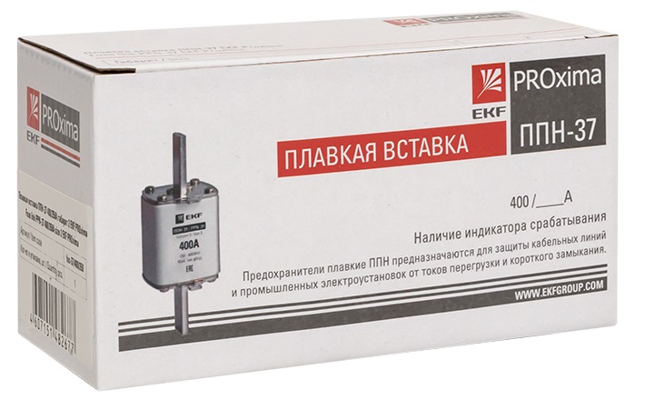 Вставка плавкая ППН-37 400/350А 660В габарит 2 EKF