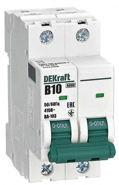 Автоматический выключатель ВА-103 B10/2 6кА Dekraft