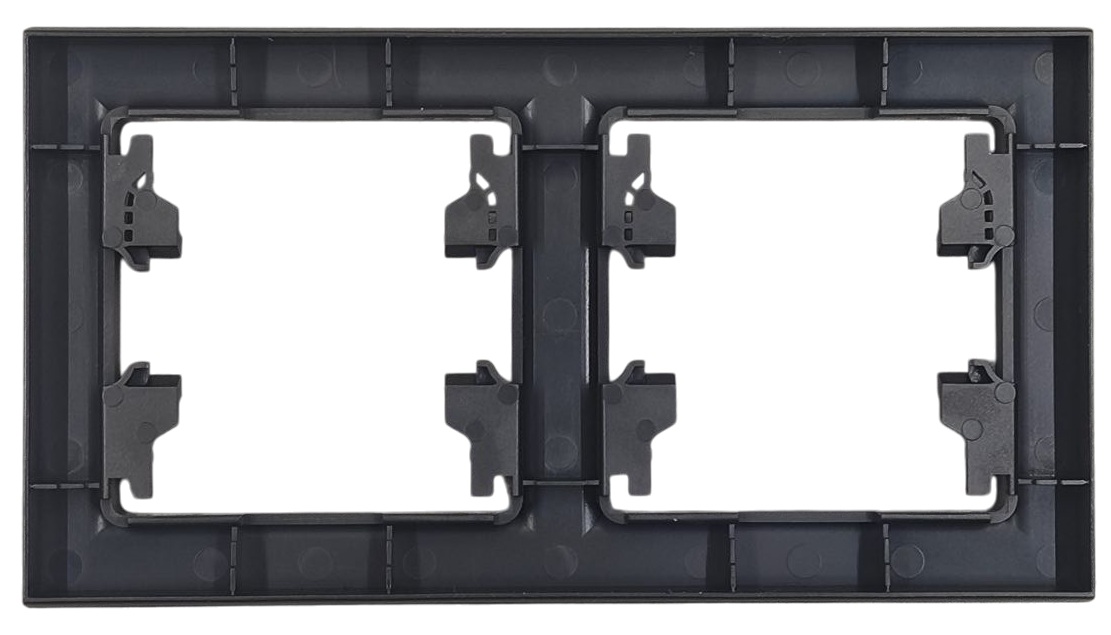 Рамка 2-я чёрная горизонтальная U2B-029 SoftTouch "Uno" AWSproducts