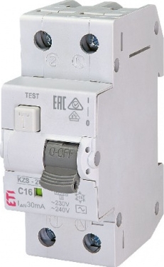 АВДТ KZS-2M C16/0.03 1+N, 30мА, тип АС, 10кА ETI
