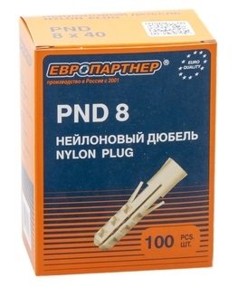 Дюбель двухраспорный 8*40 полипропилен Чапай (100 шт.) (Стройбат), уп