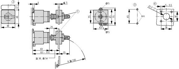 Переключатель щитовой T3-2-8211/Z (32A, 1-0-2) 2-pol